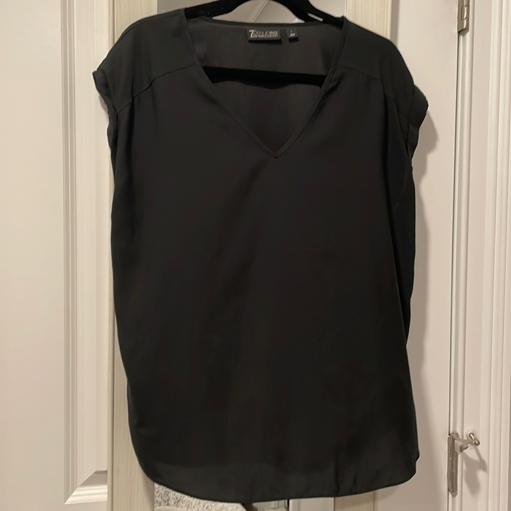 Black Work Short Sleeve Blouse